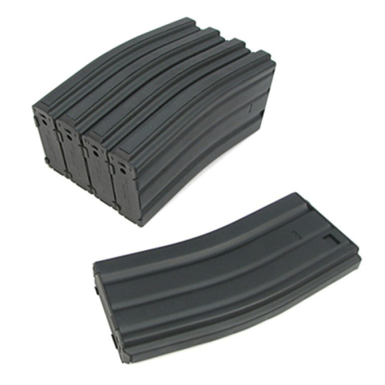 Pack de 5 chargeurs métal Noir 68 coups pour M4 séries - King Arms _  Équipement réplique airsoft